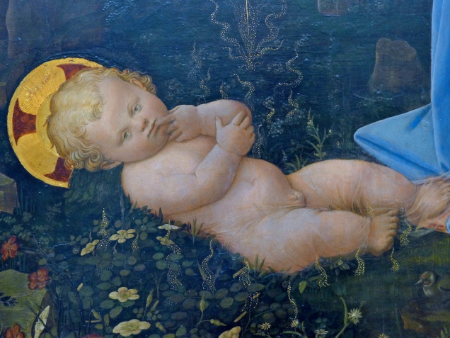 Infant Jesus wrapped in Byssus (the Veil of Manoppello is also of Byssus)